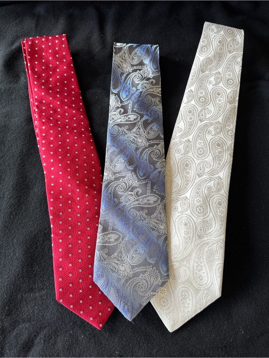 Murano Other - Murano Red, Blue Paisley, and Silver/Gray Paisley Tie Set
